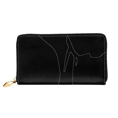 Damen-Geldbörse mit Karate-Highkick-Icon-Motiv, großes Fassungsvermögen, Kartenhalter, Damengeldbörse mit mehreren Kartenfächern, lange Damengeldbörse mit Reißverschlussfach, 19 x 10,5 cm, weiches von JRBWTDBW