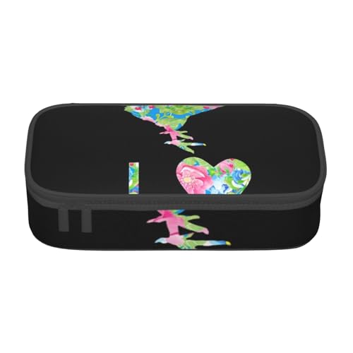 Federmäppchen mit großem Fassungsvermögen, Blumenherz, Huhn, großes Fassungsvermögen, Federmäppchen für Studenten, Schreibwaren-Tasche, Schreibtisch-Organizer mit glattem Reißverschluss, tragbares von JRBWTDBW