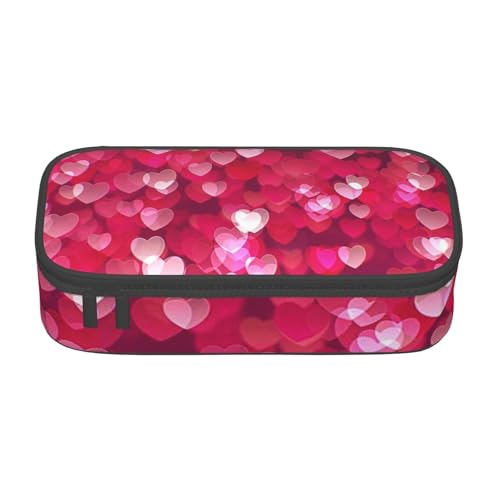 Federmäppchen mit großem Fassungsvermögen, Valentinstag-Herz-Design, großes Fassungsvermögen, Federmäppchen für Studenten, Schreibwaren-Tasche, Schreibtisch-Organizer mit glattem Reißverschluss, von JRBWTDBW