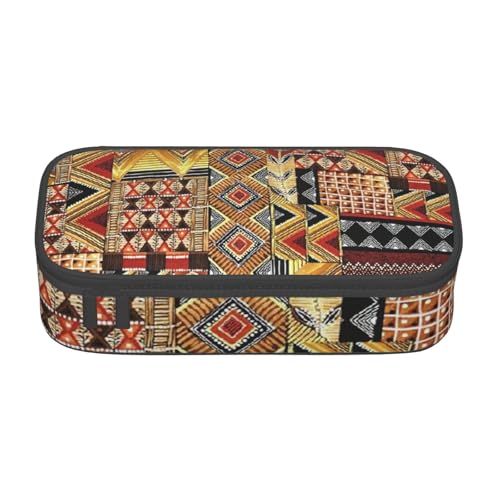 Federmäppchen mit großem Fassungsvermögen, afrikanisches Textil, Patchwork, großes Fassungsvermögen, Federmäppchen für Studenten, Schreibwaren-Tasche, Schreibtisch-Organizer mit glattem von JRBWTDBW