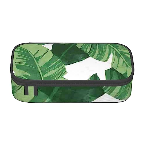 Federmäppchen mit großem Fassungsvermögen, niedliche grüne Palmenblätter, großes Fassungsvermögen, Federmäppchen für Studenten, Schreibwaren-Tasche, Schreibtisch-Organizer mit glattem Reißverschluss, von JRBWTDBW
