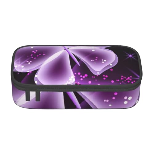 Federmäppchen mit großem Fassungsvermögen, niedlicher violetter Schmetterling, großes Fassungsvermögen, Federmäppchen für Studenten, Schreibwaren-Tasche, Schreibtisch-Organizer mit glattem von JRBWTDBW