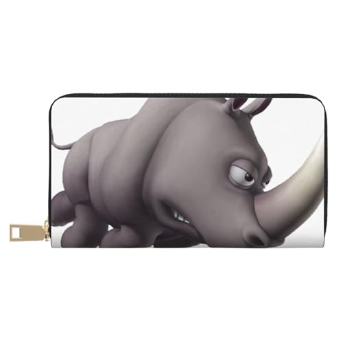 JRBWTDBW Angry Rhino Lange Kunstleder-Clutch, schick, stilvolle Damen-Geldbörsen für moderne Frauen, großes Fassungsvermögen, Kartenhalter und Organizer-Taschen, strapazierfähige Geldbörse, Handtasche JRBWTDBW Angry Rhino Lange Kunstleder-Clutch, schick, stilvolle Damen-Geldbörsen für moderne Frauen, großes Fassungsvermögen, Kartenhalter und Organizer-Taschen, strapazierfähige Geldbörse, Handtasche von JRBWTDBW