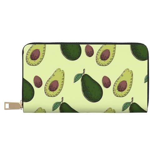JRBWTDBW Avocado Fruit Long Faux Leather Clutch Chic Stylish Women's Wallets for Modern Women Large Capacity Card Holder and Organizer Pockets Durable Purse Handbag for Everyday Travel, weiß, von JRBWTDBW