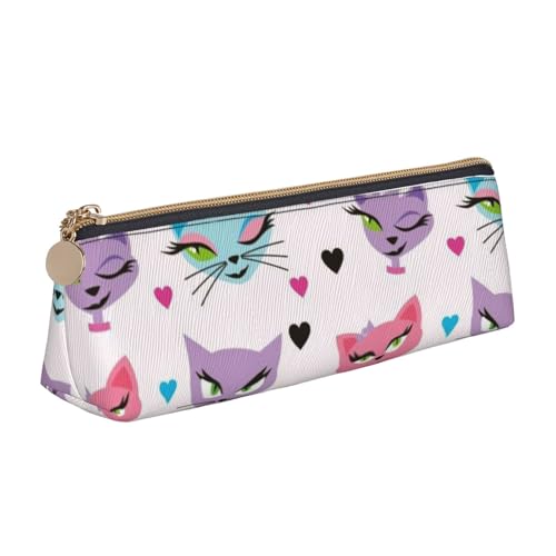 JRBWTDBW Carttoon Federmäppchen mit Katzenmotiv, Leder, schlankes Design, Stifttasche mit metallischem Reißverschluss, Größe für Studenten, Büro, Uni, Mittelschule, weiß, Einheitsgröße, JRBWTDBW Carttoon Federmäppchen mit Katzenmotiv, Leder, schlankes Design, Stifttasche mit metallischem Reißverschluss, Größe für Studenten, Büro, Uni, Mittelschule, weiß, Einheitsgröße, von JRBWTDBW