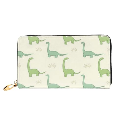 JRBWTDBW Damen-Geldbörse mit Dinosaurier-Motiv, großes Fassungsvermögen, Kartenhalter, Damengeldbörse mit mehreren Kartenfächern, lange Damengeldbörse mit Reißverschlussfach, 19 x 10,5 cm, weiches von JRBWTDBW