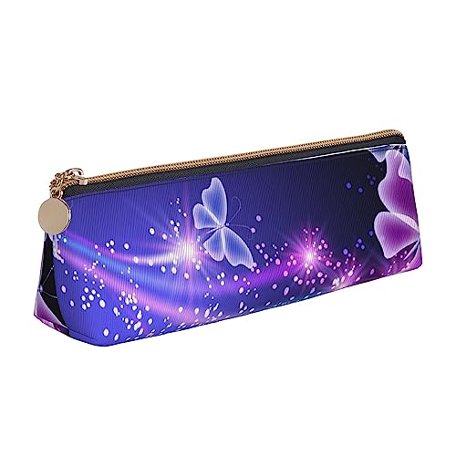 JRBWTDBW Federmäppchen aus Leder, Motiv: Schmetterling, schlankes Design, Stifteetui mit metallischem Reißverschluss, für Studenten, Büro, Uni, Mittelschule, Stifteetui, weiß, Einheitsgröße, von JRBWTDBW