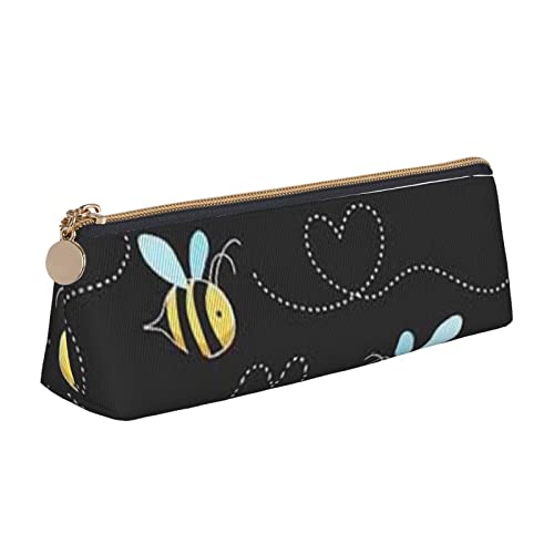 JRBWTDBW Federmäppchen aus Leder, schlankes Design, Stifteetui mit metallischem Reißverschluss, Größe für Studenten, Büro, Uni, Mittelschule, weiß, Einheitsgröße, Schulranzen-Set von JRBWTDBW