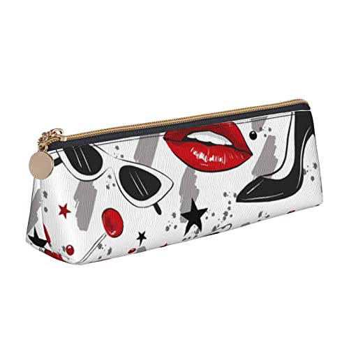 JRBWTDBW Federmäppchen aus Leder, schlankes Design, Stifteetui mit metallischem Reißverschluss, Größe für Studenten, Büro, Uni, Mittelschule, weiß, Einheitsgröße, Schulranzen-Set von JRBWTDBW