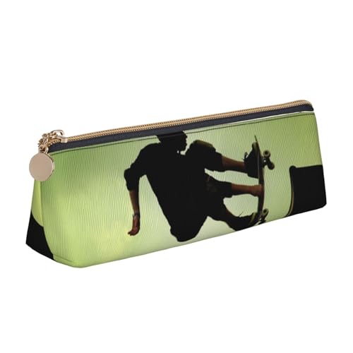 JRBWTDBW Federmäppchen aus Leder, schlankes Design, Stifteetui mit metallischem Reißverschluss, für Studenten, Büro, Uni, Mittelschule, weiß, Einheitsgröße, Schulranzen-Set von JRBWTDBW