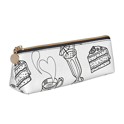 JRBWTDBW Federmäppchen aus Leder, schlankes Design, Stifteetui mit metallischem Reißverschluss, für Studenten, Büro, Uni, Mittelschule, weiß, Einheitsgröße, Schulranzen-Set von JRBWTDBW