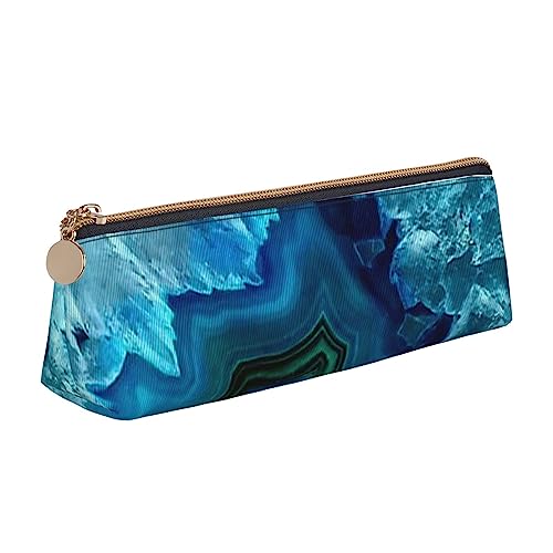 JRBWTDBW Federmäppchen aus Leder, schlankes Design, Stifteetui mit metallischem Reißverschluss, für Studenten, Büro, Universität, Mittelschule, Hellblau, weiß, Einheitsgröße, Schulranzen-Set von JRBWTDBW