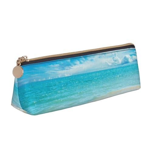 JRBWTDBW Federmäppchen aus Leder, schlankes Design, Stifteetui mit metallischem Reißverschluss, für Studenten, Büro, Universität, Mittelschule, weiß, Einheitsgröße, Schulranzen-Set von JRBWTDBW