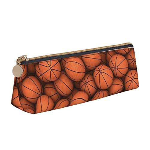 JRBWTDBW Federmäppchen aus Leder, schmales Design, mit metallischem Reißverschluss, für Studenten, Büro, Universität, Mittelschule, Orange, weiß, Einheitsgröße, Schulranzen-Set von JRBWTDBW