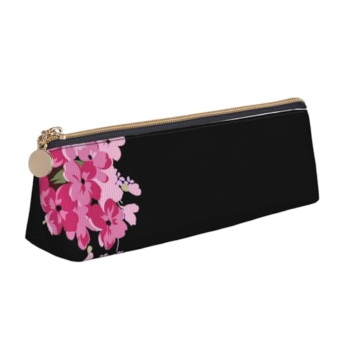 JRBWTDBW Federmäppchen aus Leder mit schönem Blumenmuster, schlankes Design, Stifttasche mit metallischem Reißverschluss, Größe für Studenten, Büro, Uni, Mittelschule, weiß, Einheitsgröße, von JRBWTDBW