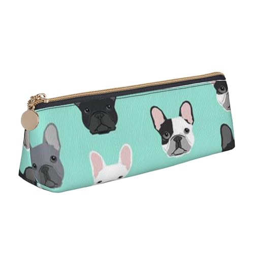 JRBWTDBW Federmäppchen aus französischem Leder, schlankes Design, Stifttasche mit metallischem Reißverschluss, für Studenten, Büro, Universität, Mittelschule, weiß, Einheitsgröße, Schulranzen-Set von JRBWTDBW