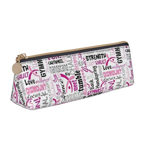 JRBWTDBW Federmäppchen für Gymnastik, Leder, schlankes Design, Stifttasche mit metallischem Reißverschluss, für Studenten, Büro, Universität, Mittelschule, Stifteetui, weiß, Einheitsgröße, von JRBWTDBW