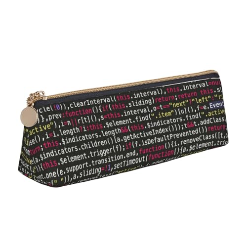 JRBWTDBW Federmäppchen mit Programmiercode, Leder, schlankes Design, Stifttasche mit metallischem Reißverschluss, Taschengröße für Studenten, Büro, Universität, Mittelschule, weiß, Einheitsgröße, von JRBWTDBW