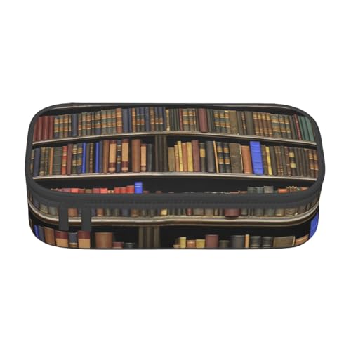 JRBWTDBW Federmäppchen mit großem Fassungsvermögen, Bibliotheks-Bücherregal, großes Fassungsvermögen, Federmäppchen für Studenten, Schreibwaren-Tasche, Federmäppchen mit glattem Reißverschluss, von JRBWTDBW