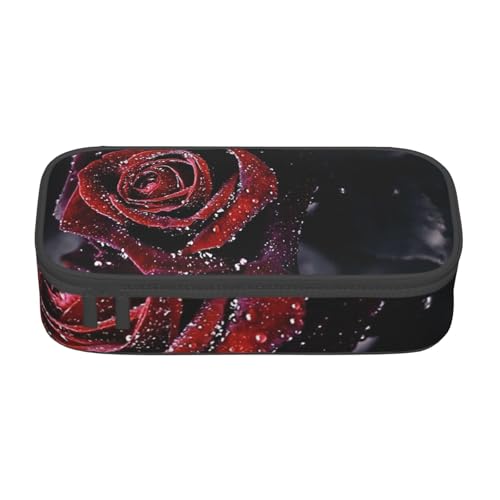 JRBWTDBW Federmäppchen mit großem Fassungsvermögen, Dew Rose, großes Fassungsvermögen, Federmäppchen für Studenten, Schreibwaren-Tasche, Federmäppchen mit glattem Reißverschluss, tragbares von JRBWTDBW