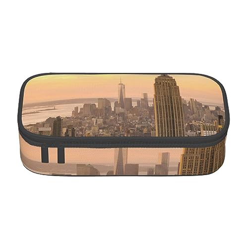 JRBWTDBW Federmäppchen mit großem Fassungsvermögen, Empire State Building, großes Fassungsvermögen, Federmäppchen für Studenten, Schreibwaren-Tasche, Federmäppchen mit glattem Reißverschluss, von JRBWTDBW