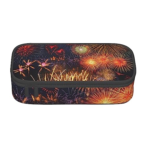 JRBWTDBW Federmäppchen mit großem Fassungsvermögen, Feuerwerk, großes Fassungsvermögen, Federmäppchen für Studenten, Schreibwaren-Tasche, Schreibtisch-Organizer mit glattem Reißverschluss, tragbares von JRBWTDBW