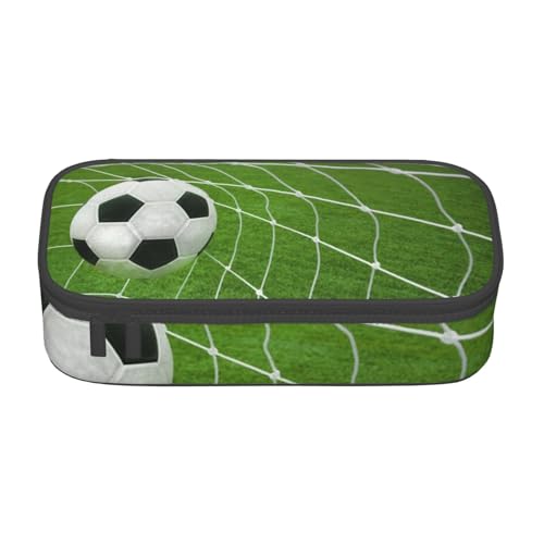 JRBWTDBW Federmäppchen mit großem Fassungsvermögen, Fußball-Design, großes Fassungsvermögen, Federmäppchen für Studenten, Schreibwaren-Tasche, Schreibtisch-Organizer mit glattem Reißverschluss, von JRBWTDBW