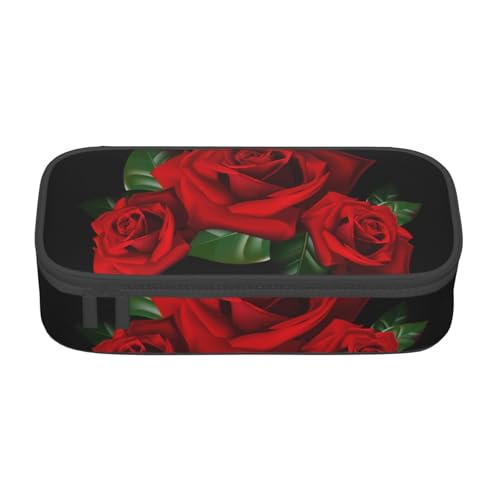JRBWTDBW Federmäppchen mit großem Fassungsvermögen, Gothic-Rose, großes Fassungsvermögen, Federmäppchen für Studenten, Schreibwaren-Tasche, Schreibtisch-Organizer mit glattem Reißverschluss, tragbares von JRBWTDBW