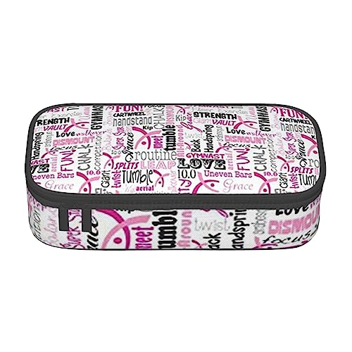 JRBWTDBW Federmäppchen mit großem Fassungsvermögen, Gymnastik, Rosa, großes Fassungsvermögen, Federmäppchen für Studenten, Schreibwaren-Tasche, Schreibtisch-Organizer mit glattem Reißverschluss, von JRBWTDBW