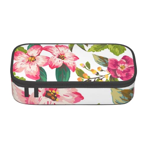 JRBWTDBW Federmäppchen mit großem Fassungsvermögen, Hibiskusblumen, großes Fassungsvermögen, Federmäppchen für Studenten, Schreibwaren-Tasche, Schreibtisch-Organizer mit glattem Reißverschluss, von JRBWTDBW