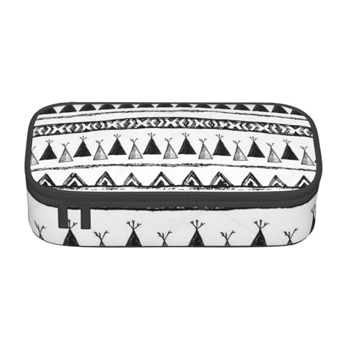 JRBWTDBW Federmäppchen mit großem Fassungsvermögen, Indianer-Muster, großes Fassungsvermögen, Federmäppchen für Studenten, Schreibwaren-Tasche, Federmäppchen mit glattem Reißverschluss, tragbares von JRBWTDBW
