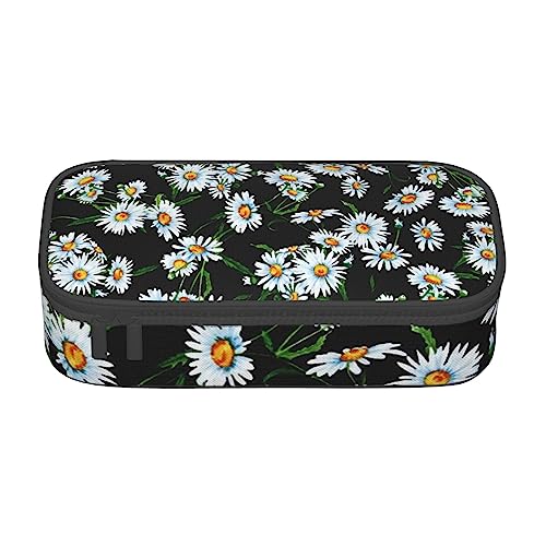 JRBWTDBW Federmäppchen mit großem Fassungsvermögen, Motiv: Gänseblümchen, großes Fassungsvermögen, Federmäppchen für Studenten, Schreibwaren-Tasche, Federmäppchen mit glattem Reißverschluss, tragbares von JRBWTDBW