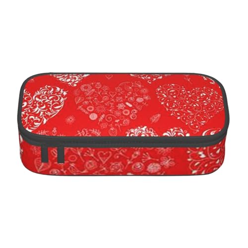 JRBWTDBW Federmäppchen mit großem Fassungsvermögen, Motiv: Liebe und rotes Herz, großes Fassungsvermögen, Federmäppchen für Studenten, Schreibwaren-Tasche, Federmäppchen mit glattem Reißverschluss, von JRBWTDBW