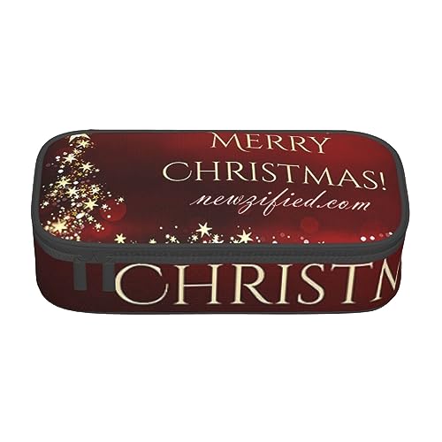 JRBWTDBW Federmäppchen mit großem Fassungsvermögen, Motiv: Merry Christmas, großes Fassungsvermögen, Federmäppchen für Studenten, Schreibwaren-Tasche, Schreibtisch-Organizer mit glattem von JRBWTDBW