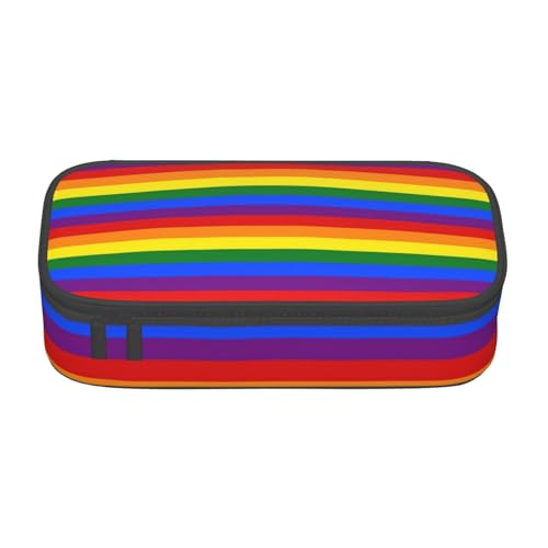 JRBWTDBW Federmäppchen mit großem Fassungsvermögen, Regenbogen-Muster, großes Fassungsvermögen, Federmäppchen für Studenten, Schreibwaren-Tasche, Schreibtisch-Organizer mit glattem Reißverschluss, von JRBWTDBW