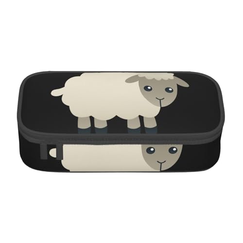 JRBWTDBW Federmäppchen mit großem Fassungsvermögen, Schaf, großes Fassungsvermögen, Federmäppchen für Studenten, Schreibwaren-Tasche, Stiftebox, Schreibtisch-Organizer mit glattem Reißverschluss, von JRBWTDBW