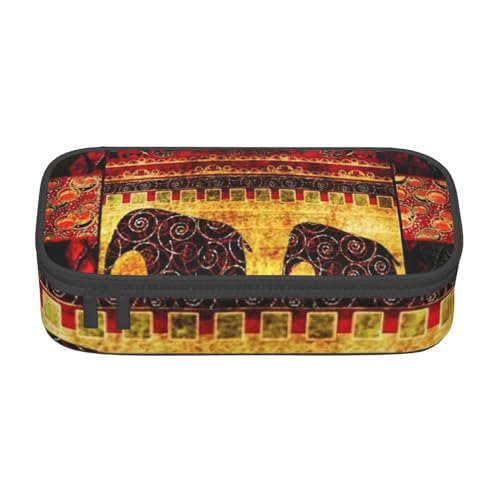 JRBWTDBW Federmäppchen mit großem Fassungsvermögen, afrikanischer Elefant, Patchwork, großes Fassungsvermögen, Federmäppchen für Studenten, Schreibwaren-Tasche, Federmäppchen mit glattem JRBWTDBW Federmäppchen mit großem Fassungsvermögen, afrikanischer Elefant, Patchwork, großes Fassungsvermögen, Federmäppchen für Studenten, Schreibwaren-Tasche, Federmäppchen mit glattem von JRBWTDBW