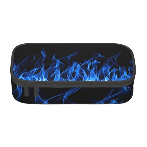 JRBWTDBW Federmäppchen mit großem Fassungsvermögen, blaue Flamme, großes Fassungsvermögen, Federmäppchen für Studenten, Schreibwaren-Tasche, Schreibtisch-Organizer mit glattem Reißverschluss, von JRBWTDBW