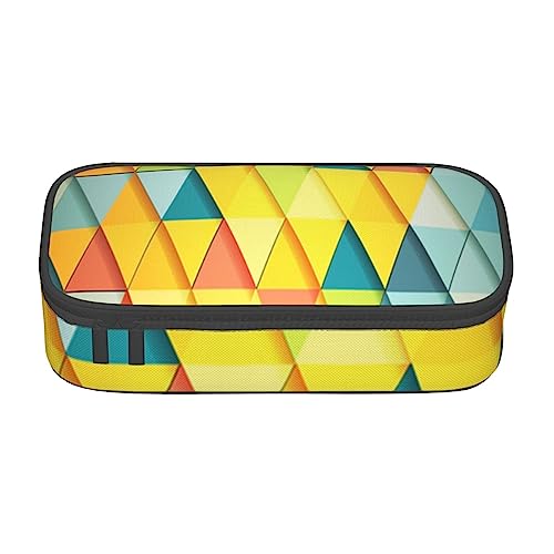 JRBWTDBW Federmäppchen mit großem Fassungsvermögen, buntes Dreieck, großes Fassungsvermögen, Federmäppchen für Studenten, Schreibwaren-Tasche, Schreibtisch-Organizer mit glattem Reißverschluss, von JRBWTDBW
