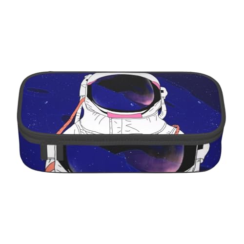 JRBWTDBW Federmäppchen mit großem Fassungsvermögen, cooler Mann in Galaxie, großes Fassungsvermögen, Federmäppchen für Studenten, Schreibwaren-Tasche, Schreibtisch-Organizer mit glattem von JRBWTDBW