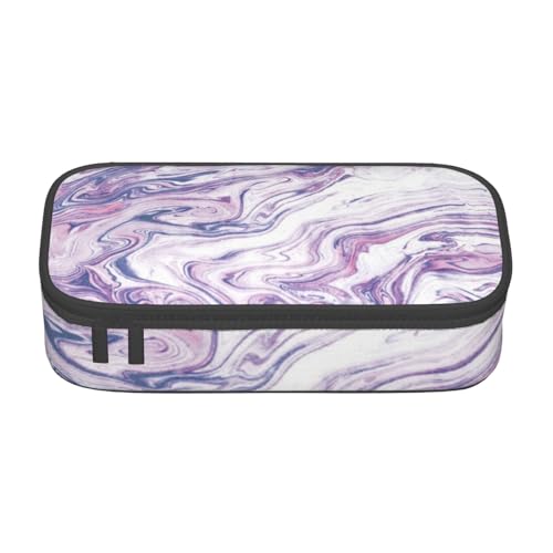 JRBWTDBW Federmäppchen mit großem Fassungsvermögen, dunkelviolette Textur, Marmor, großes Fassungsvermögen, Federmäppchen für Studenten, Schreibwaren-Tasche, Federmäppchen mit glattem Reißverschluss, von JRBWTDBW