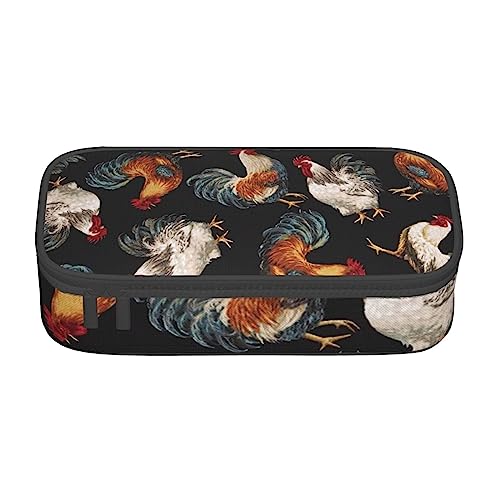 JRBWTDBW Federmäppchen mit großem Fassungsvermögen, französischer Hahn, großes Fassungsvermögen, Federmäppchen für Studenten, Schreibwaren-Tasche, Schreibtisch-Organizer mit glattem Reißverschluss, von JRBWTDBW