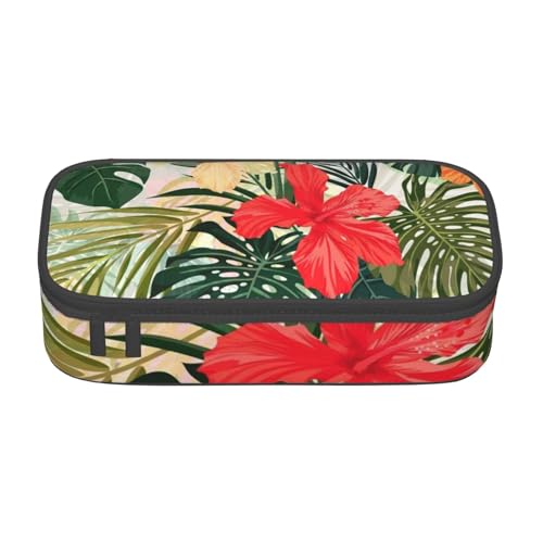 JRBWTDBW Federmäppchen mit großem Fassungsvermögen, für den Sommer, Hawaii, großes Fassungsvermögen, für Studenten, Schreibwaren-Tasche, Schreibtisch-Organizer mit glattem Reißverschluss, tragbares von JRBWTDBW