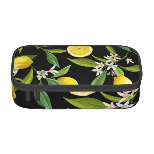 JRBWTDBW Federmäppchen mit großem Fassungsvermögen, gelbe Zitrone, großes Fassungsvermögen, Federmäppchen für Studenten, Schreibwaren-Tasche, Federmäppchen mit glattem Reißverschluss, tragbares von JRBWTDBW