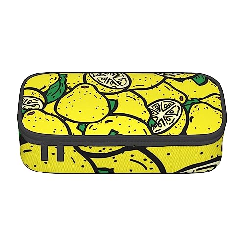 JRBWTDBW Federmäppchen mit großem Fassungsvermögen, gelbe Zitrone, großes Fassungsvermögen, Federmäppchen für Studenten, Schreibwaren-Tasche, Federmäppchen mit glattem Reißverschluss, tragbares von JRBWTDBW