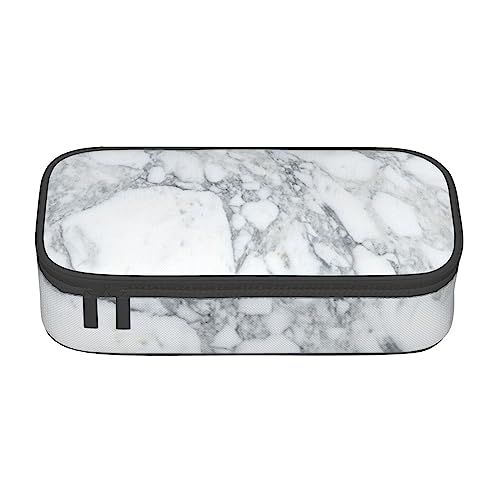 JRBWTDBW Federmäppchen mit großem Fassungsvermögen, hellschwarzer Marmor, großes Fassungsvermögen, Federmäppchen für Studenten, Schreibwaren-Tasche, Federmäppchen mit glattem Reißverschluss, tragbares von JRBWTDBW