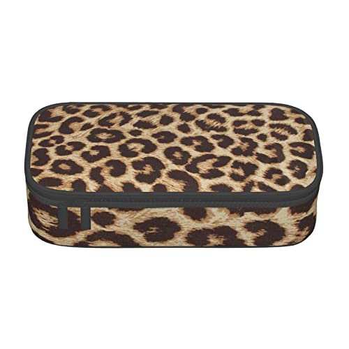 JRBWTDBW Federmäppchen mit großem Fassungsvermögen, lustiges Leopardenmuster, großes Fassungsvermögen, Federmäppchen für Studenten, Schreibwaren-Tasche, Schreibtisch-Organizer mit glattem von JRBWTDBW