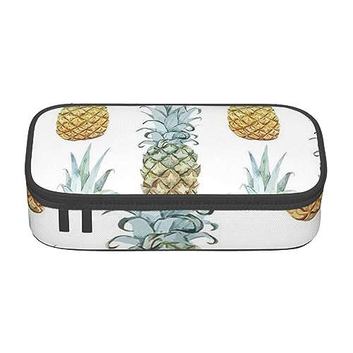 JRBWTDBW Federmäppchen mit großem Fassungsvermögen, modische Ananas, großes Fassungsvermögen, Federmäppchen für Studenten, Schreibwaren-Tasche, Federmäppchen mit glattem Reißverschluss, tragbares von JRBWTDBW