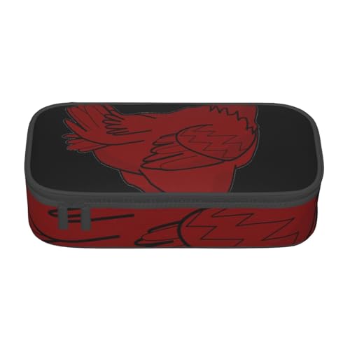 JRBWTDBW Federmäppchen mit großem Fassungsvermögen, rotes Huhn, großes Fassungsvermögen, Federmäppchen für Studenten, Schreibwaren-Tasche, Federmäppchen mit glattem Reißverschluss, tragbares von JRBWTDBW