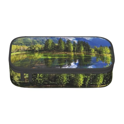 JRBWTDBW Federmäppchen mit großem Fassungsvermögen, verschneite Berge, großes Fassungsvermögen, Federmäppchen für Studenten, Schreibwaren-Tasche, Schreibtisch-Organizer mit glattem Reißverschluss, von JRBWTDBW